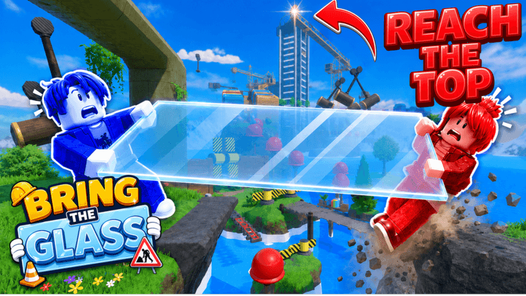 Carry the Glass Together! [2 Player Obby]