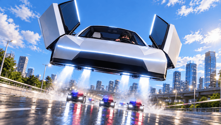 Tesla Roadster Chase