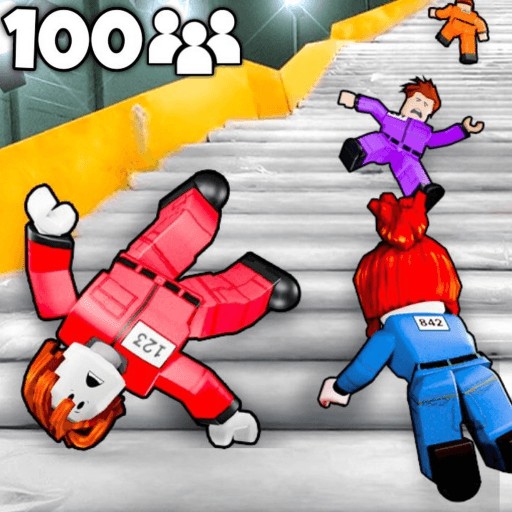 😡 100 Players Slippery Stairs ⚡️ thumbnail