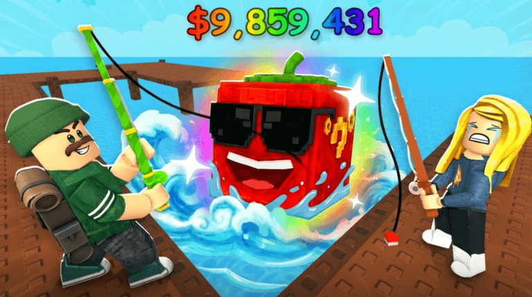 Catch Lucky Blocks From River